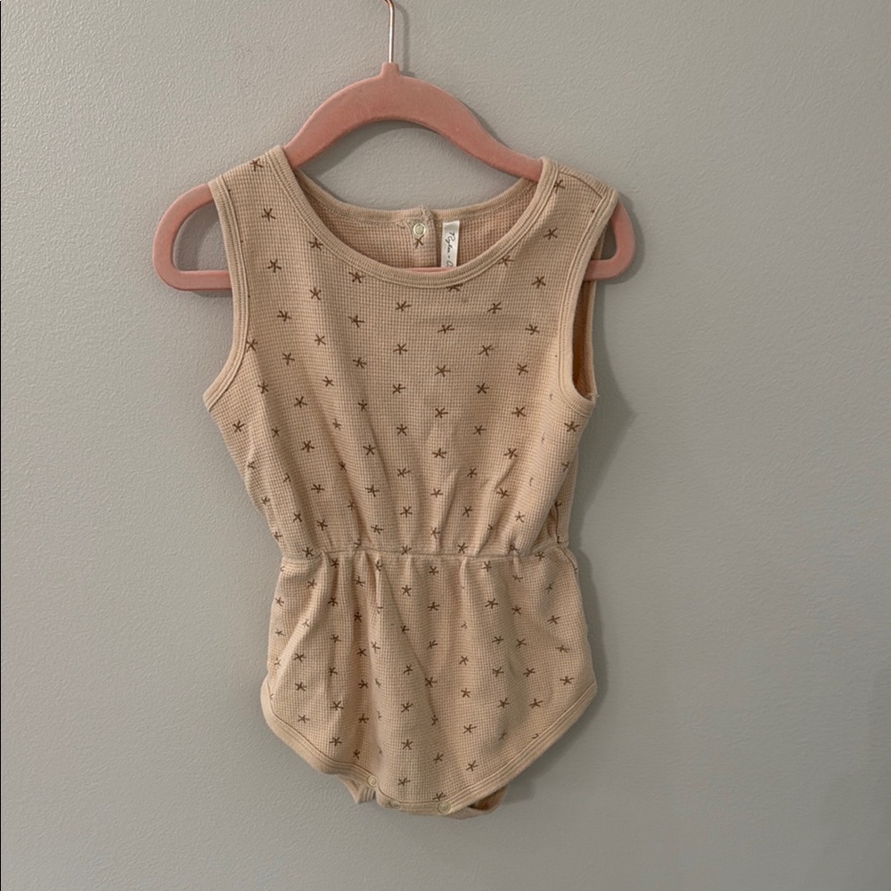 Rylee + Cru Tan Bodysuit with Polka Dot Pattern